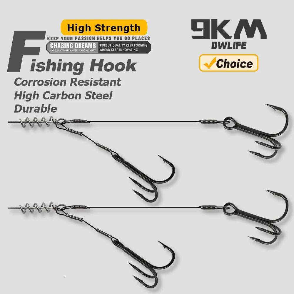 9KM Rig Pike Stinger Hooks Fishing with Treble Hook For Rubber Soft Lure Swimbait Accessories S260305