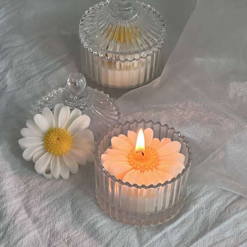 Sunflower Daisy Scented Cup Candle Handmade Aromatherapy Yellow Soy Wax Home Decor Birthday Graduation Festival Gift Friend W260304 W260305