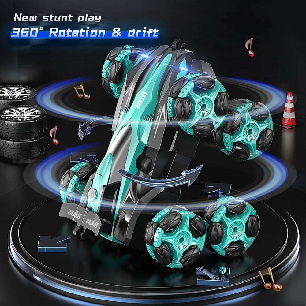 Eight wheels 2.4G gesture sensing 360 Climbing drift Stunt off-road vehicle RC Racing Spray Music Toy Remote Control Car gift C260305
