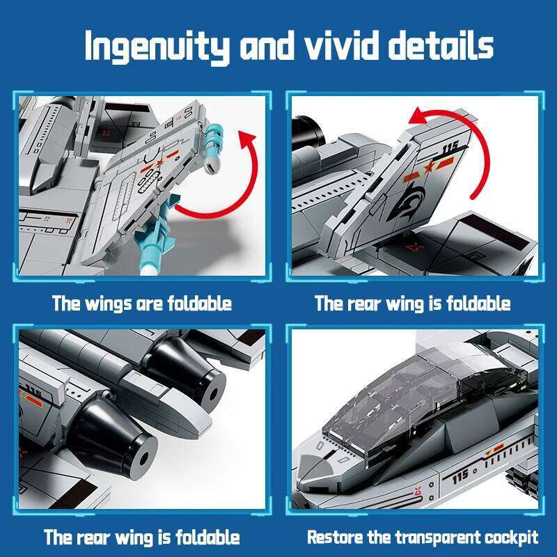 577pcs J-15 Carrier Fighter Jet Military Combat Armed Aircraft Building Blocks Shark Model Plane Bricks Educational Toy For Boys Z260305