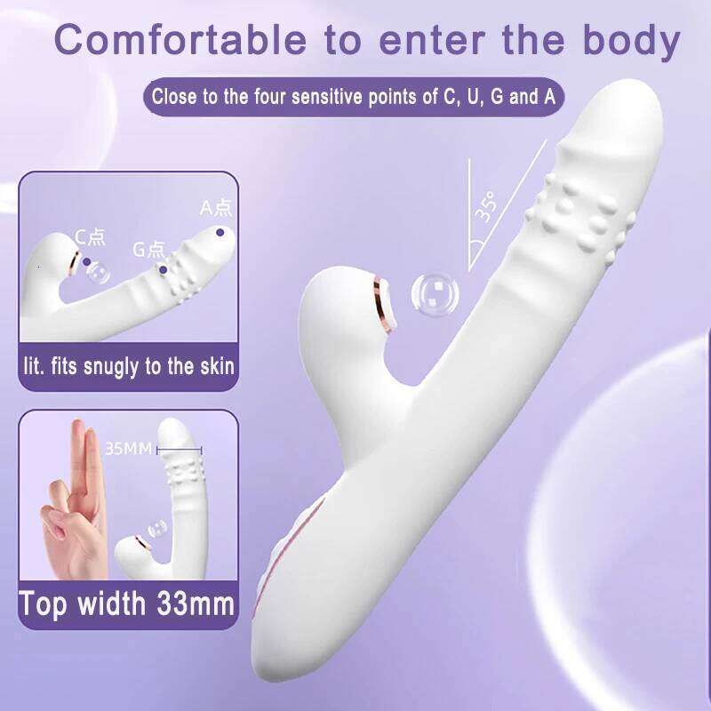 Vibrator Thrusting Dildo multiple vibration/sucking modes, Multifunctional waterproof Sex Toys Thrusting, with Licking W260305