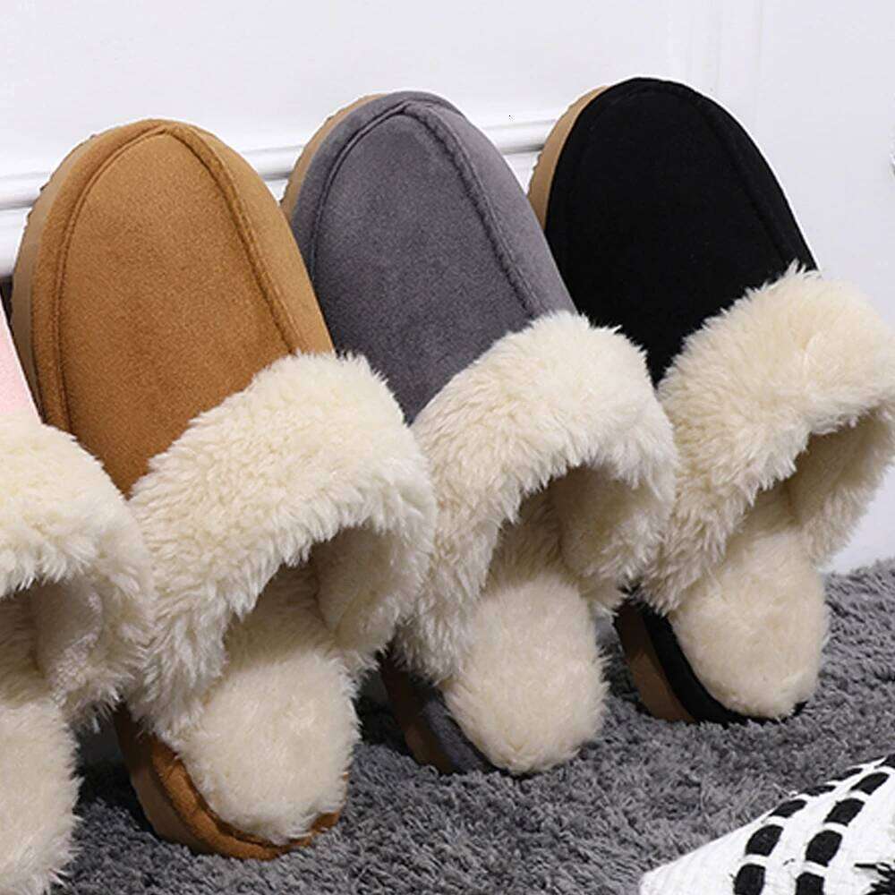 Litfun Winter Women Fashion Fluffy Fur Furry Fuzzy House Indoor Warm Bedroom Comfy Plush Slippers
