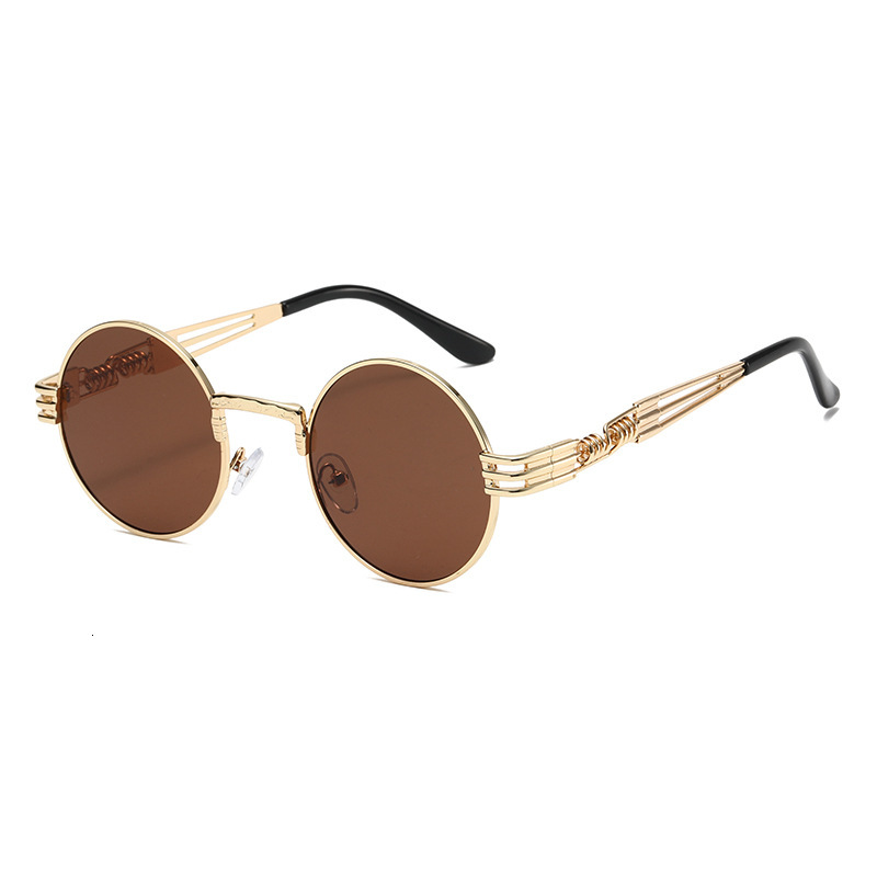 2026 New Designer Luxury Brand Classic European And American Metal Punk Women's Sunglasses Retro Men's Hollow Glasses Round Fashion Brand Su
