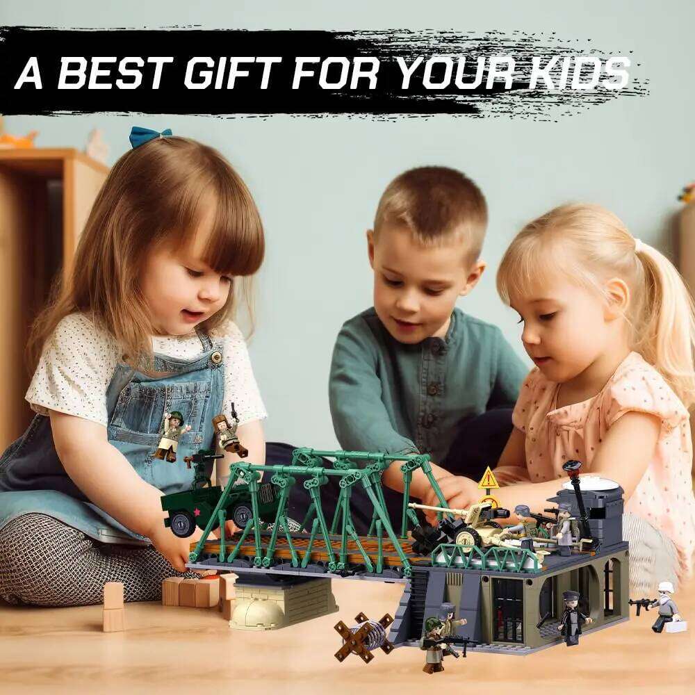 769PCS WW2 Battle Of Budapest Bridge Scene Building Blocks Classic War View Model Bricks Set With Figures Children DIY Toy Gift Z260305