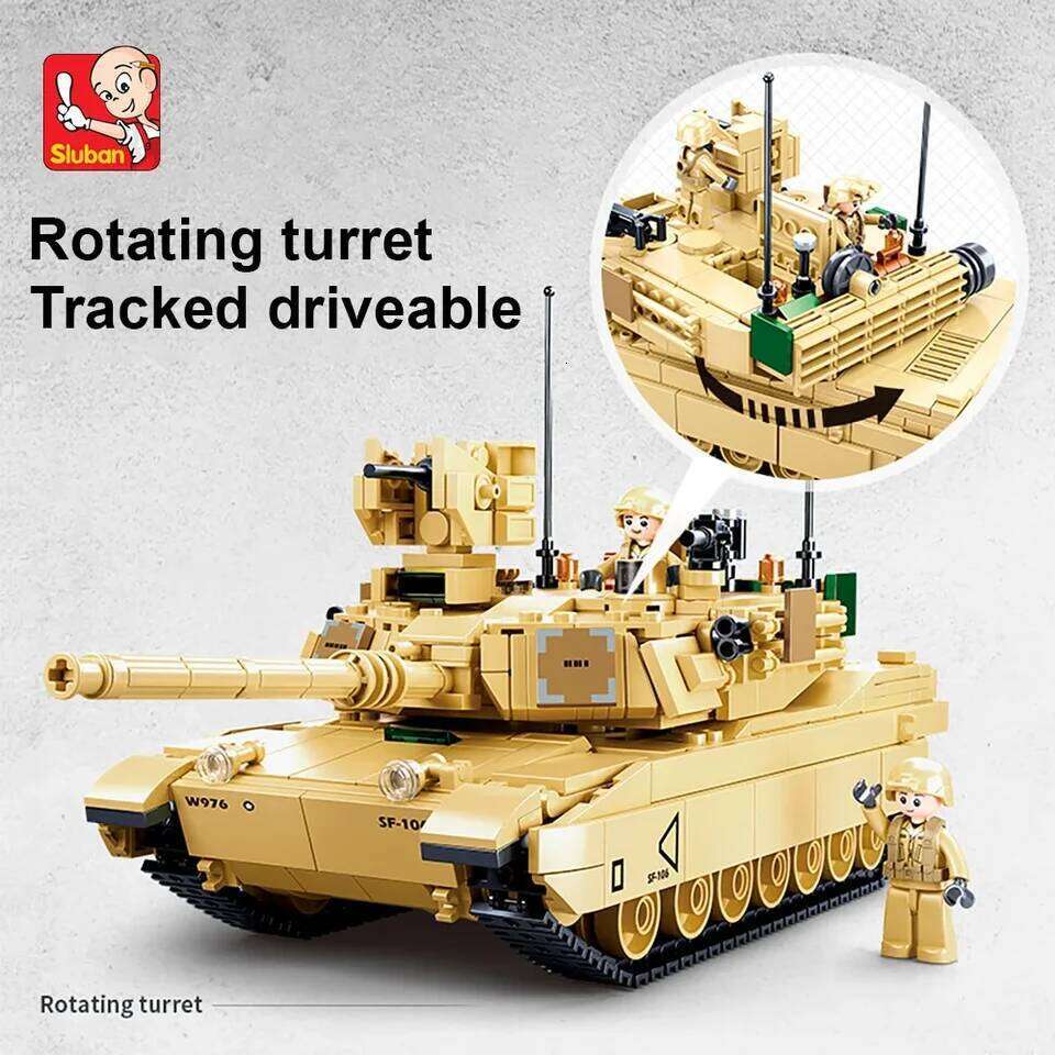 781PCS Military Series Block Toys, M1A2 Tank Model Creative DIY Toy Assembled Building Blocks Kit Z260305