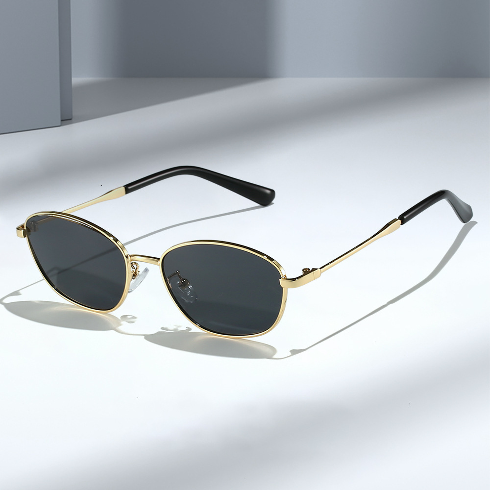 Free Shipping Eyewear's new European and American style metal frame cat-eye high-end sunglasses, UV protection, retro trendy driving sunglasses