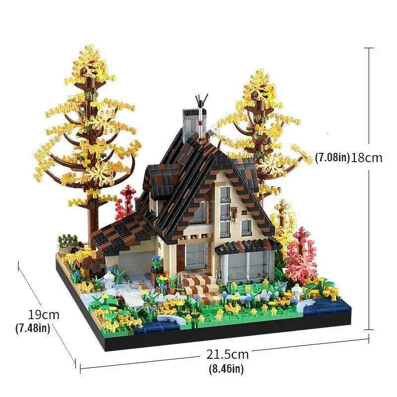2635PC Forest Wooden House Building Blocks Cabin Model Bricks City Street View Kids Toys Educational Girls Boys Birthday Gift Z260305