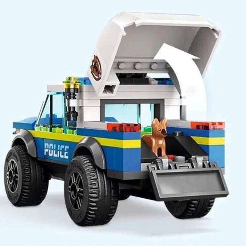 Suitable for urban series mobile police dog training ground building blocks children's assembly toys boys Christmas gifts Z260306