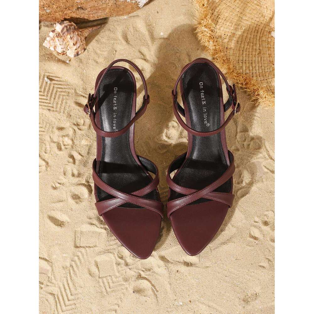 2025 New Women's fashionable, elegant, comfortable, simple and versatile high heels, peep-toe breathable slip-on stilettos.