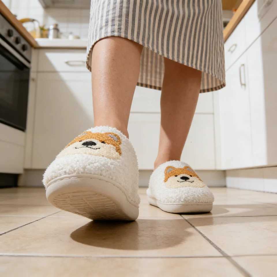 Kids Slippers House Shoes Cartoon Winter Shoes For Girls Warm Anti-slip Soft Bottom Pink White Shoes Size 36-45 S260305