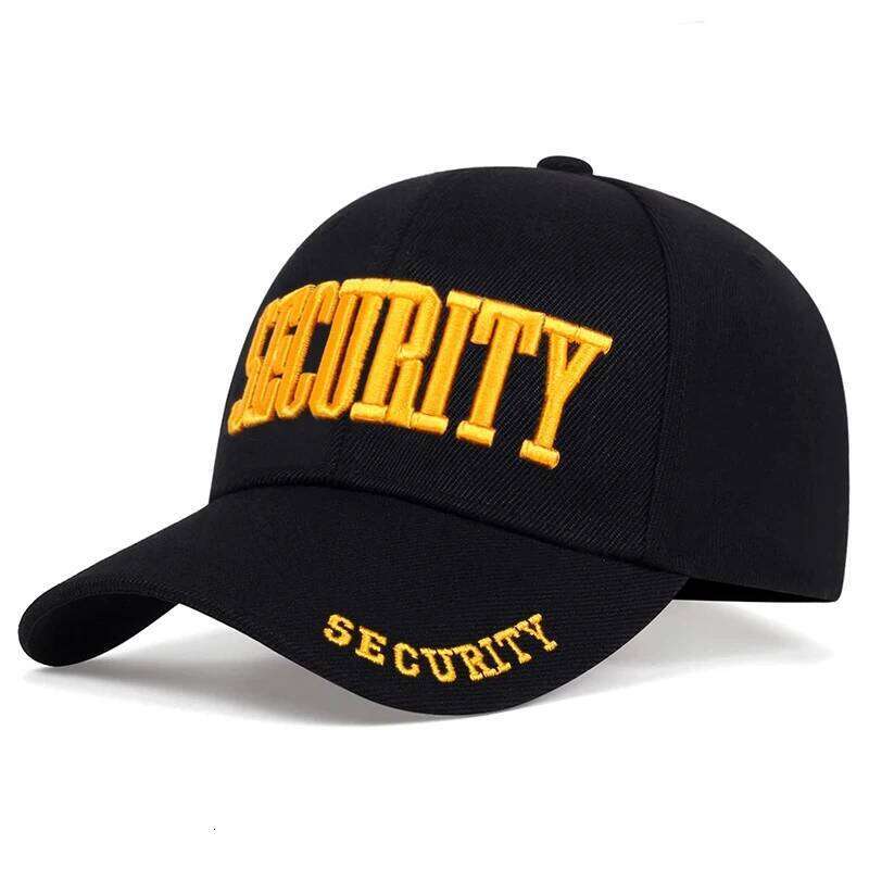 Unisex SECURITY Embroidery Baseball Caps Spring and Autumn Outdoor Adjustable Casual Hats Sunscreen Hat Y260304