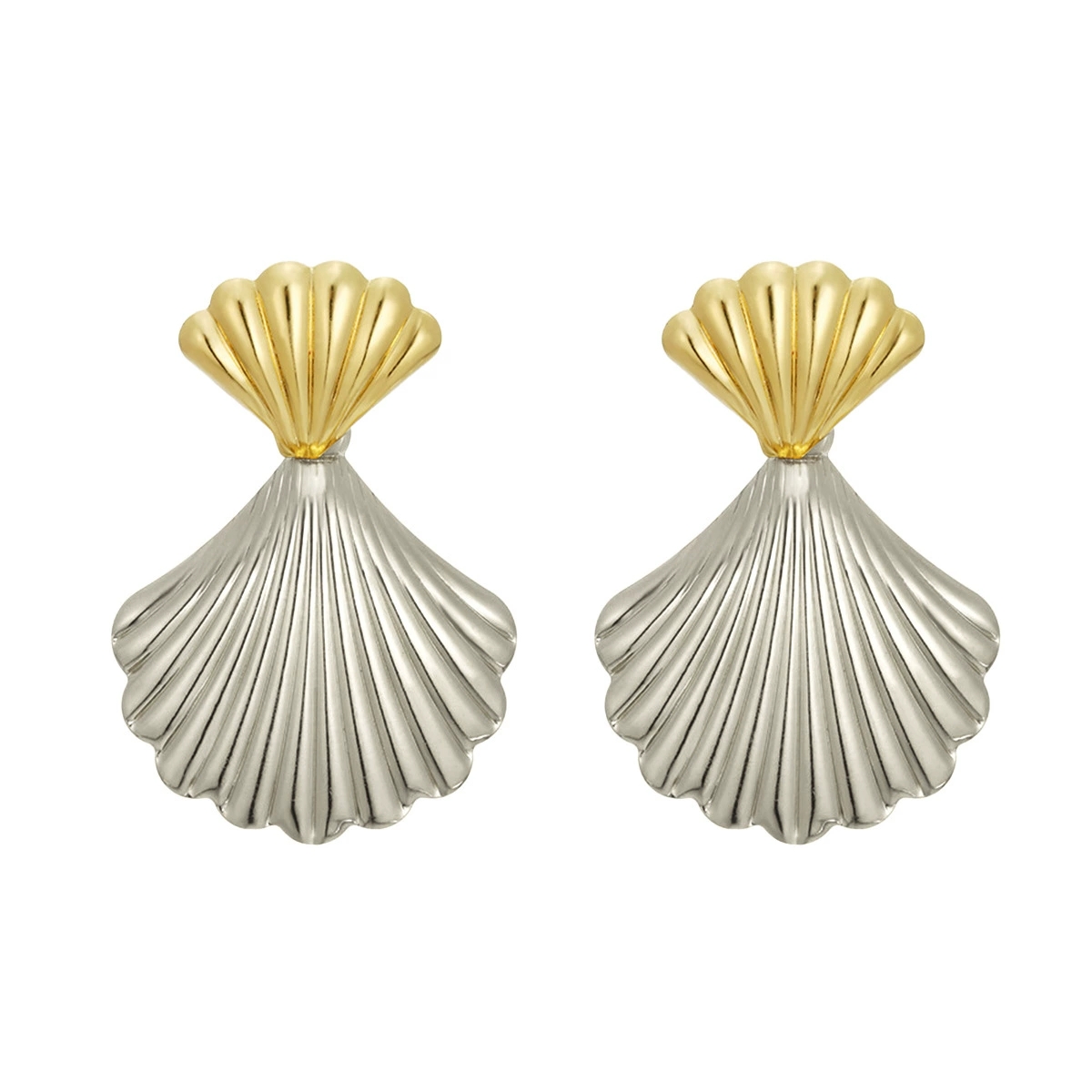 Sophisticated Nautical Earrings Featuring Artisanal Metal Oyster Design