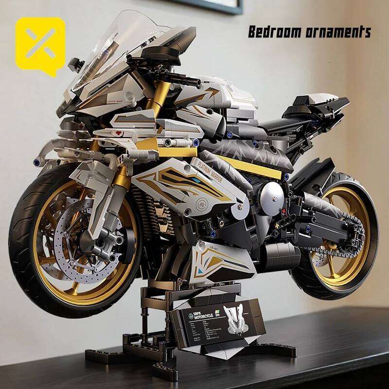 TOYLINX 1:5 Platinum Motorcycle Desktop Decorations 2078PCS Racing Motorbike Building Blocks Gift Mechanical Assembly Bricks Toy Z260305