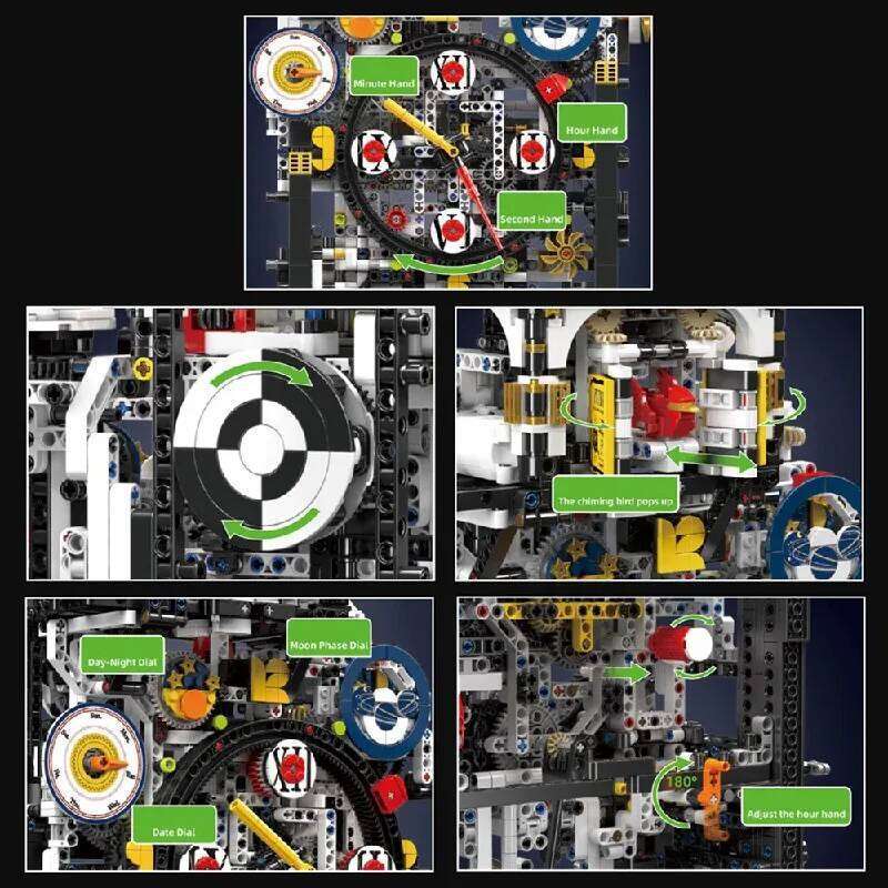 3181PCS Technik Motorized Cyberpunk Clock Building Blocks Model Kit Brick Set Assembly DIY Creative Toys Kids Christmas Gifts Z260306