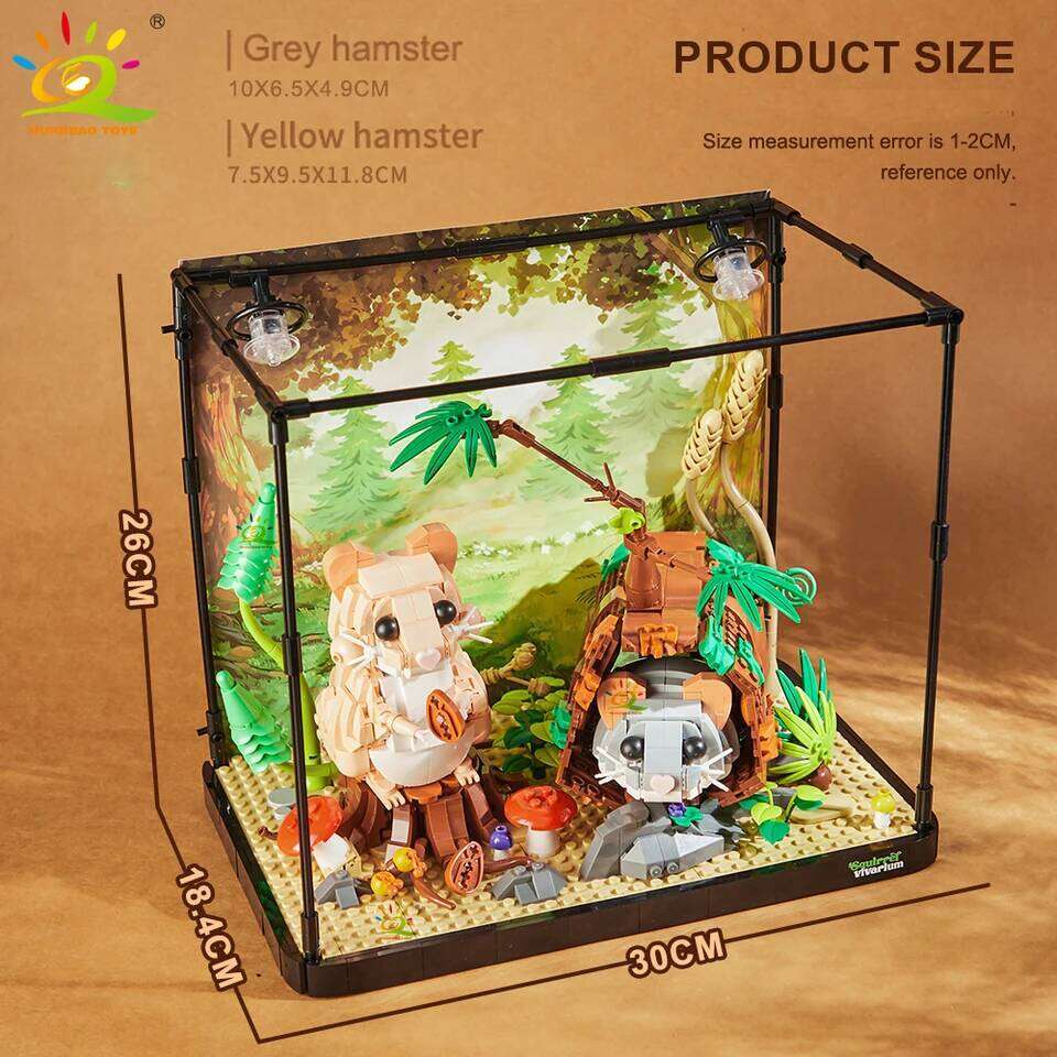 HUIQIBAO MOC Hamster Animal Model Building Block Brick Boy Assembly Construction Toy For Children Kid DIY Game Home Desk Decor Z260306