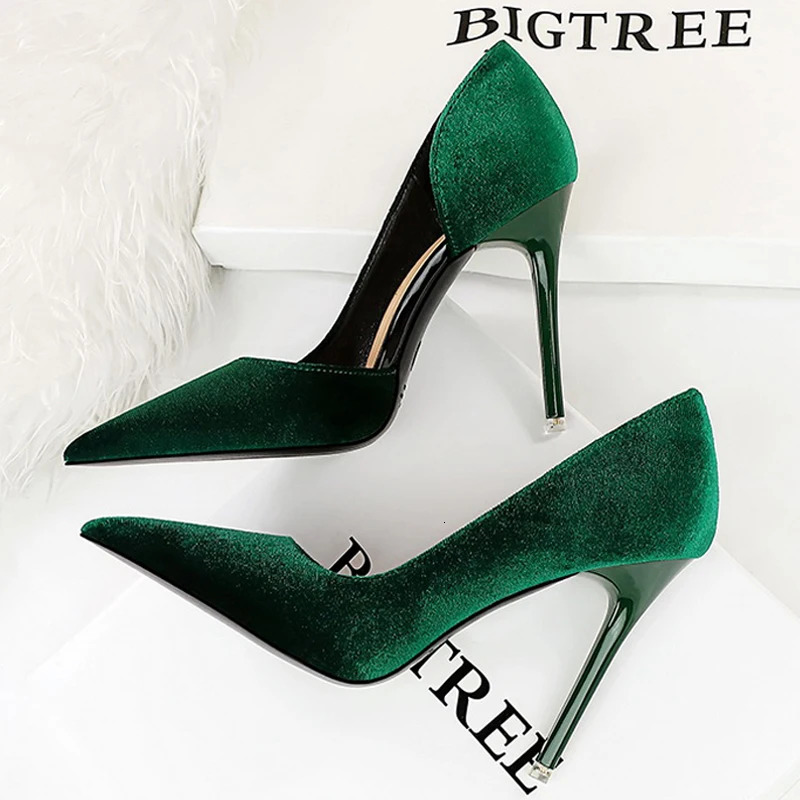 BIGTREE Shoes Purple Women Pumps Suede High Heels Sexy Party Shoes Stilettos Lady Heels Pumps Shoes Large Size 43 260306