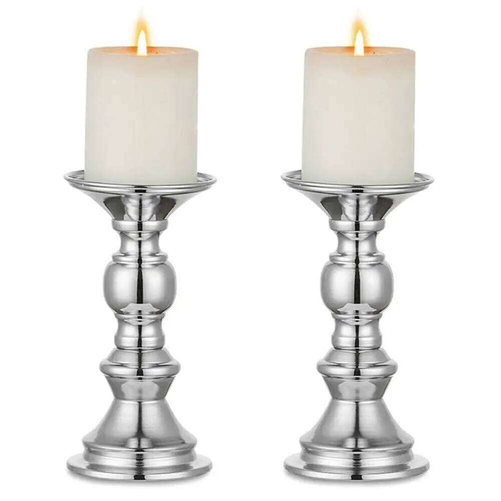 2 Pcs Pillar Holders, Wedding Centerpieces Metal Candle Holder Candles Stand Decoration Ideal for Weddings Special Events XJ260305