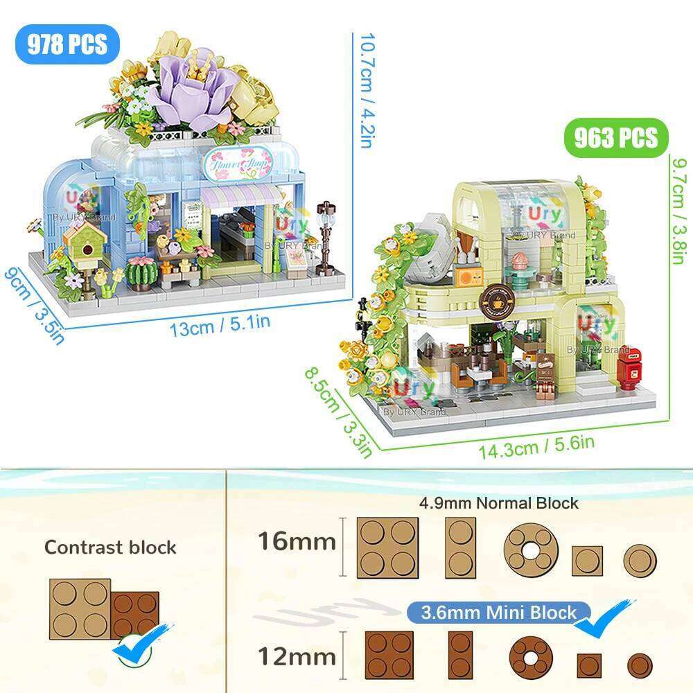 Friends Series Mini Bricks Girls Shop Morden House Flower Coffee Princess Set Playground DIY Building Block Toys for Kids Gifts Z260305