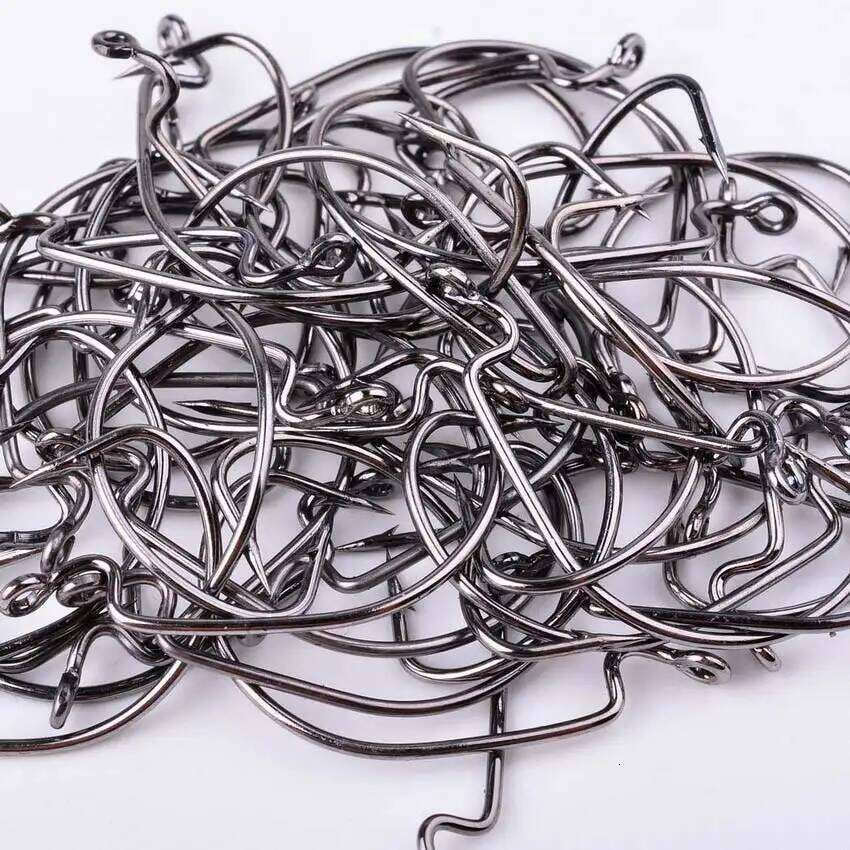 10pcs/ Box Fishing Offset 8# - 5/0# crank hook for soft worm bait fishhook crankbait fishing tackle accessories pesca hooks S260305