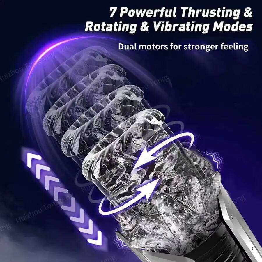 Automatic Male Masturbator Penis Pump Sucking Vibrating Thrusting Rotating 100% Waterproof Blowjob Adult Sex Toy Stroker For Men W260305