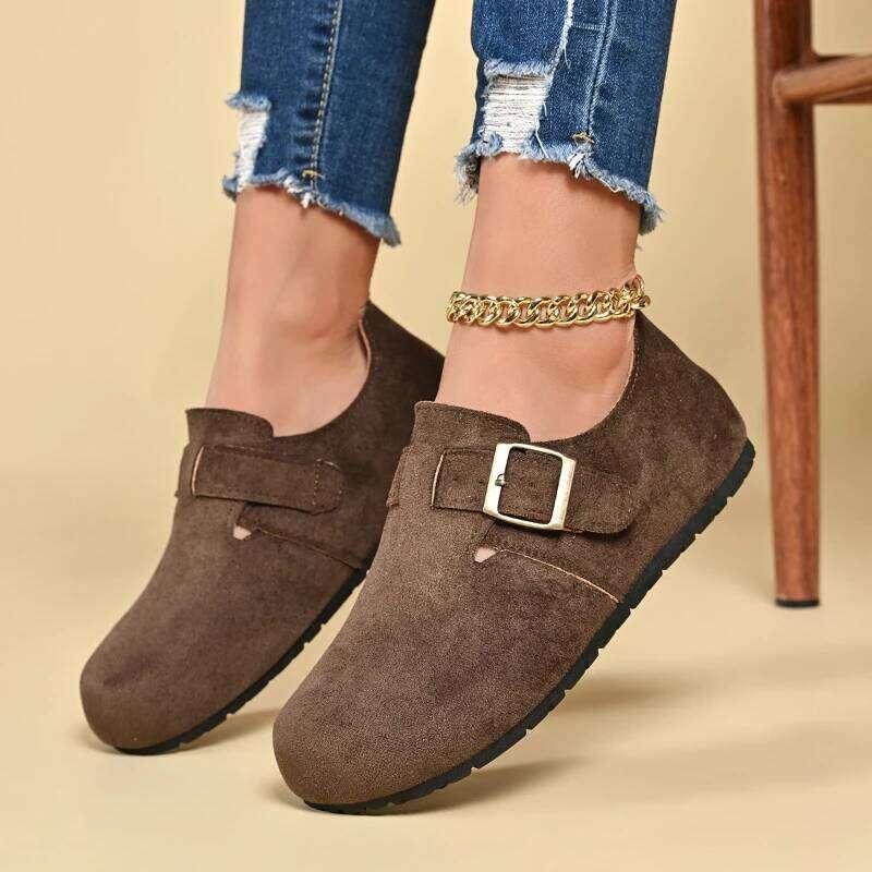 2026 Spring and Autumn New Women's Hot Selling Fashion Retro Single with One Step Buckle Casual Shoes