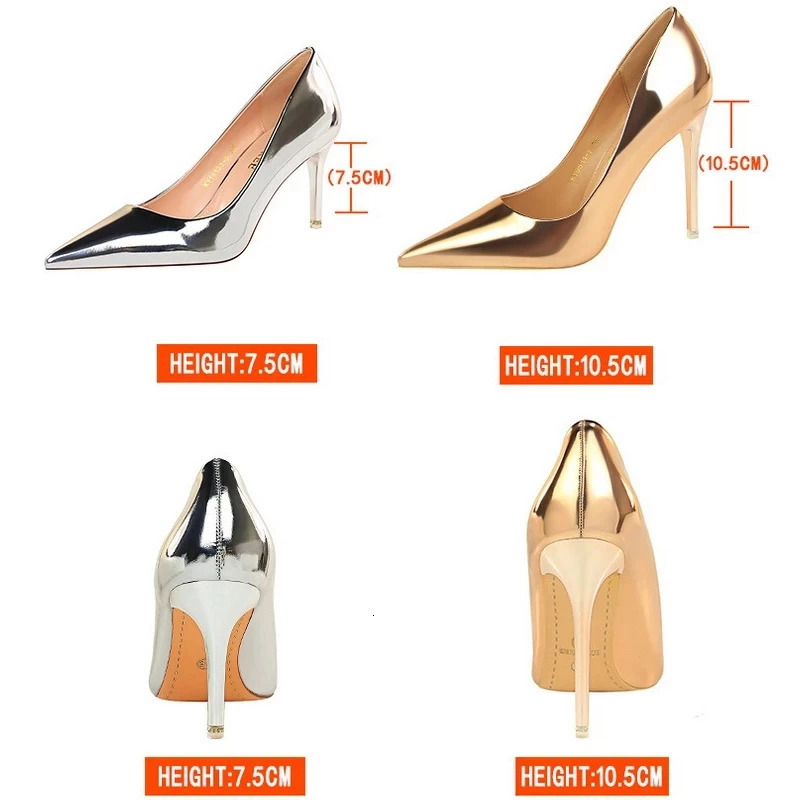BIGTREE Shoes Classic Pumps Patent Leather Women Pumps Fashion Women Wedding Shoes High Heels Stiletto 105 Cm 75 Cm Lady Shoes 260306