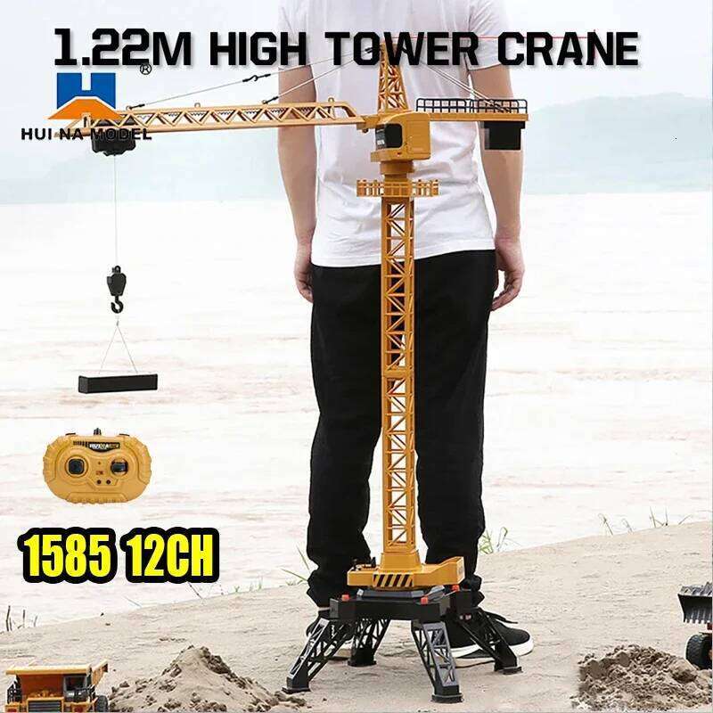 Huina 1585 Alloy Tower Crane Remote Control Car Children Electric Radio Controlled Engineering Truck Model Toys for Boys Gifts C260305