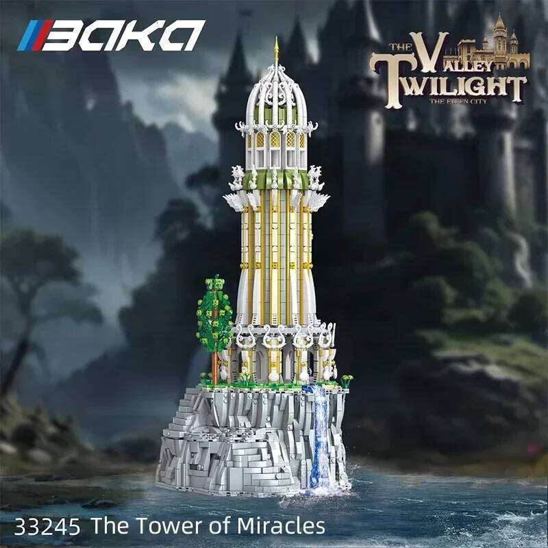 European Elf City Building Blocks Set Nine-in-one Giant Palace Models Bricks Desktop Decoration Diy Toys For Kids Holiday Gifts Z260306