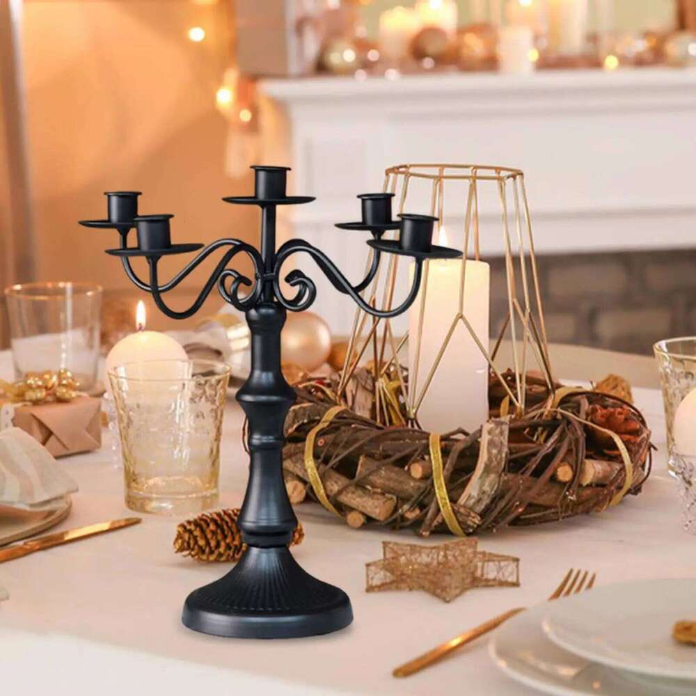 Multi Arm Candelabra Candle Stand Club Wedding Home Centerpiece Candlestick Holder Iron Candelabrum for Anniversary Christmas XJ260305