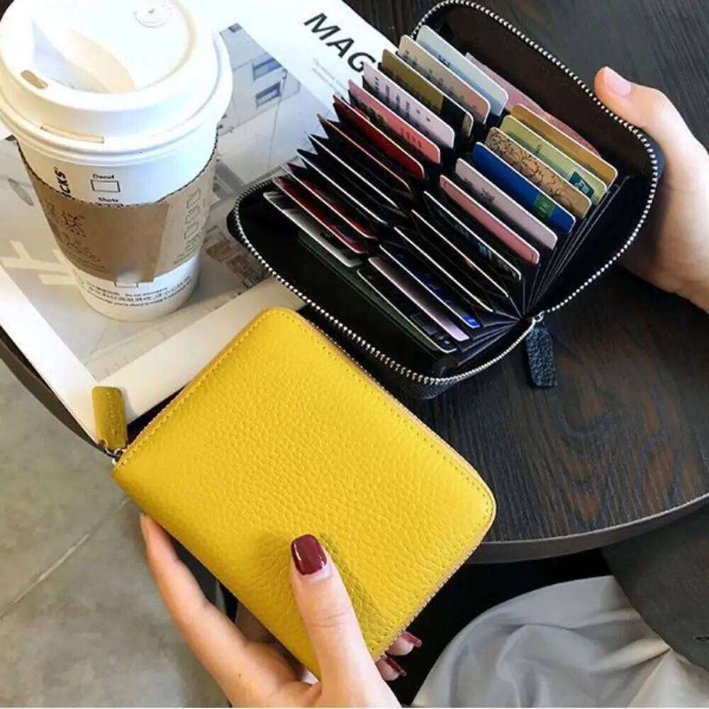 Pocket Purse Short Hangging Bag Multiple Slot PU Leather Multi-card Wallet Zipper Colorful Card Holder Women C260304
