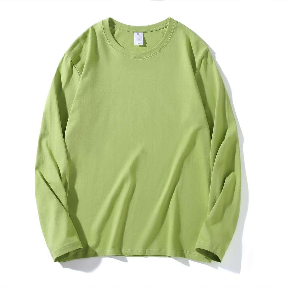 Exported to Japan 220g Heavyweight Pure Cotton Long Sleeve T-Shirt Loose Fit Unisex Solid Color Base Shirt Trendy Casual Sweatshirt