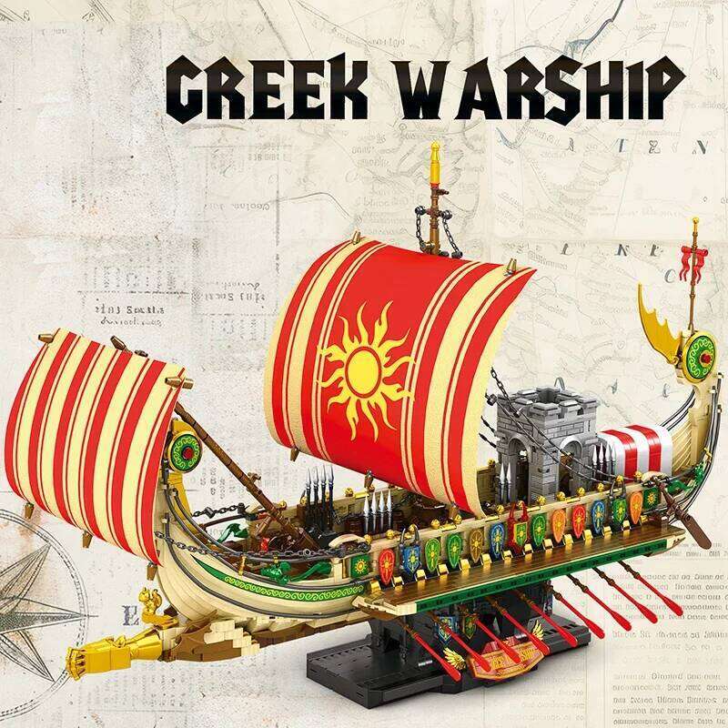 2982PCS Greek Trireme Building Blocks War Battle Ship Model Bricks Desktop Decoration Educational DIY Toy For Kids Holiday Gifts Z260305