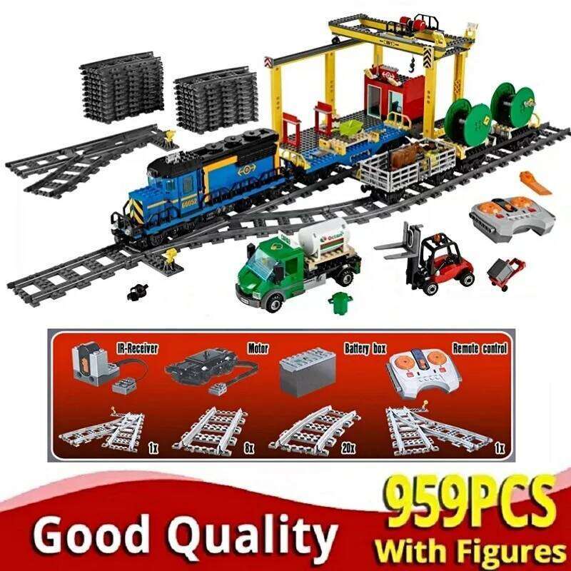 Compatible with 60052 Cargo Building Block NEW MOC Display Train Brick Toy Remote Control Model Christmas gift 02008 Z260306