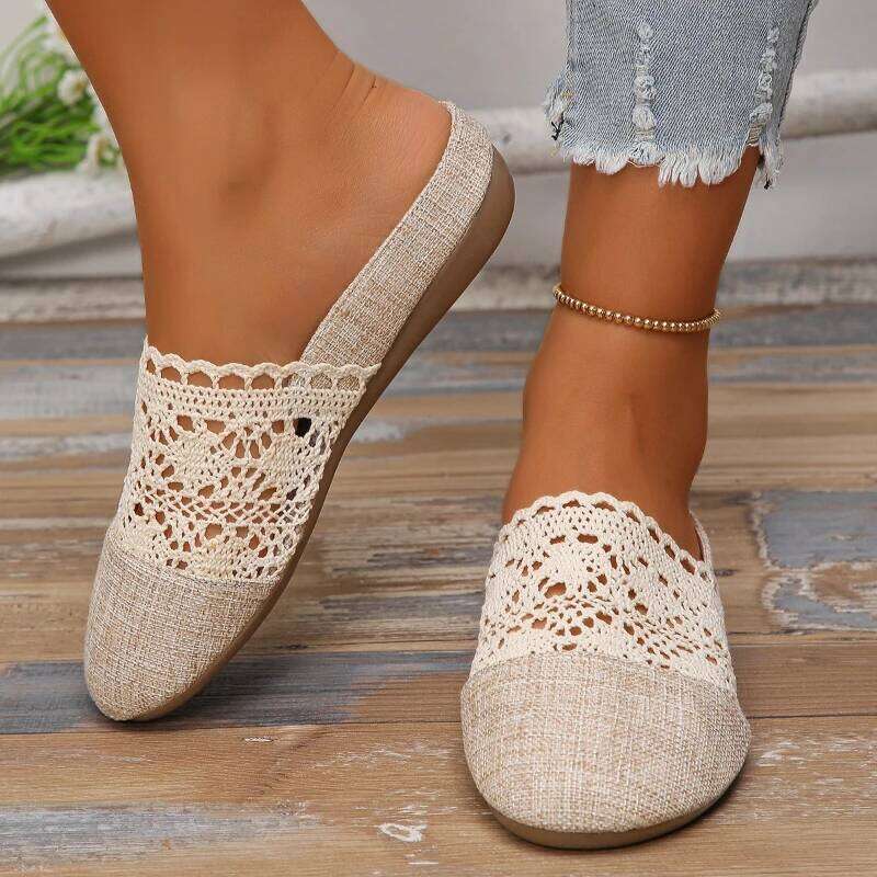 2026 New Women's Comfortable Anti slip Wear resistant Shoes Fashionable Simple Hollow Design Hot Selling Flat Heels