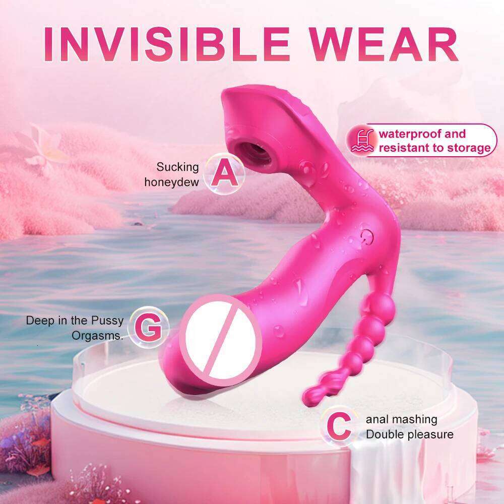 Powerful Sucking Vibrator Female Anal Bead Wireless Remote Control Clitoris Stimulator Vagina Massager Adult Sex Toys for Women W260305