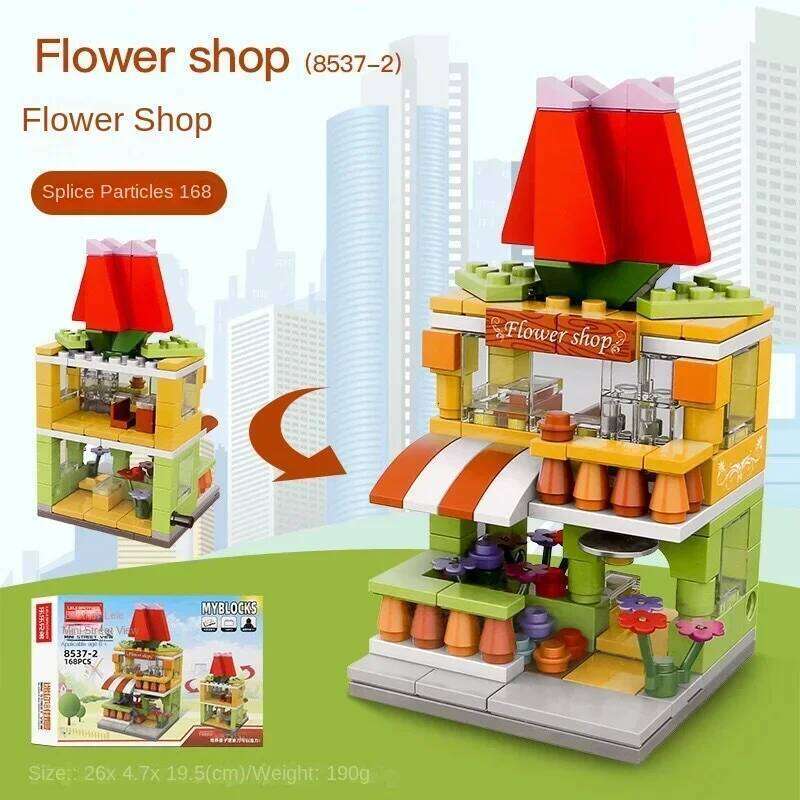 City Street View model Puzzle puzzle building blocks Small particles children assemble toys gift room decoration Z260306