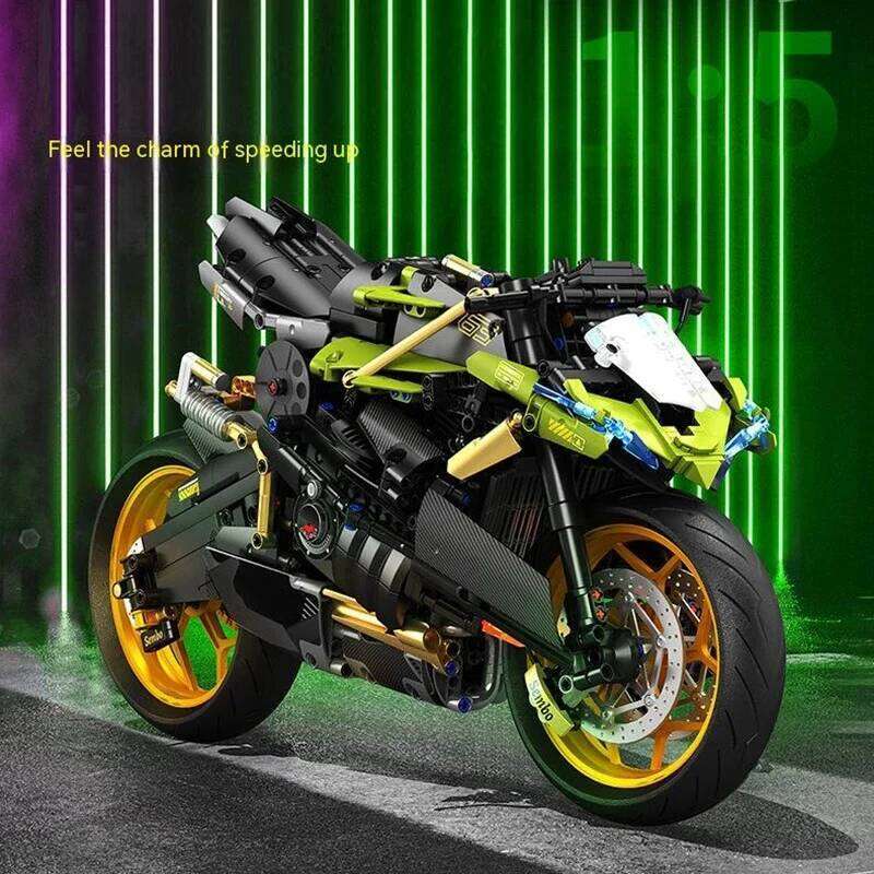 Moc 713800 High Tech City Sports Rapid Racing Motorcycle Motorbike Locomotive Modular Brick Model Building Blocks Boys Gifts Toy Z260305