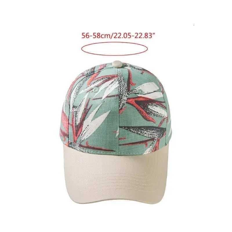R1WE Women Men Summer Bohemian Cotton Baseball Cap Colorful Leaves Floral Print Sunscreen Adjustable Trucker Hat S260306