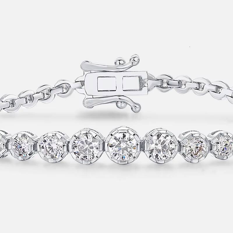 Luxury 6-8 Inch VVS Moissanite Tennis Bracelet 925 Sterling Silver Gold Lab Grown Diamond Jewelry for Men Women
