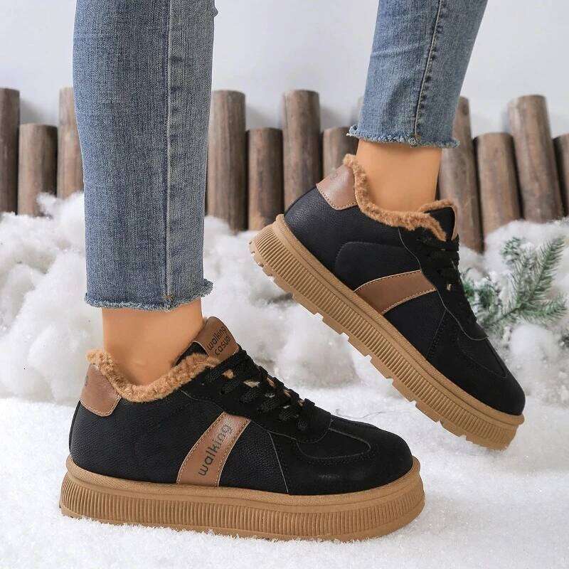 2025 Winter New Thick Bottom Fashion Leisure Warm Cotton Women's Comfortable Outdoor Casual Shoes