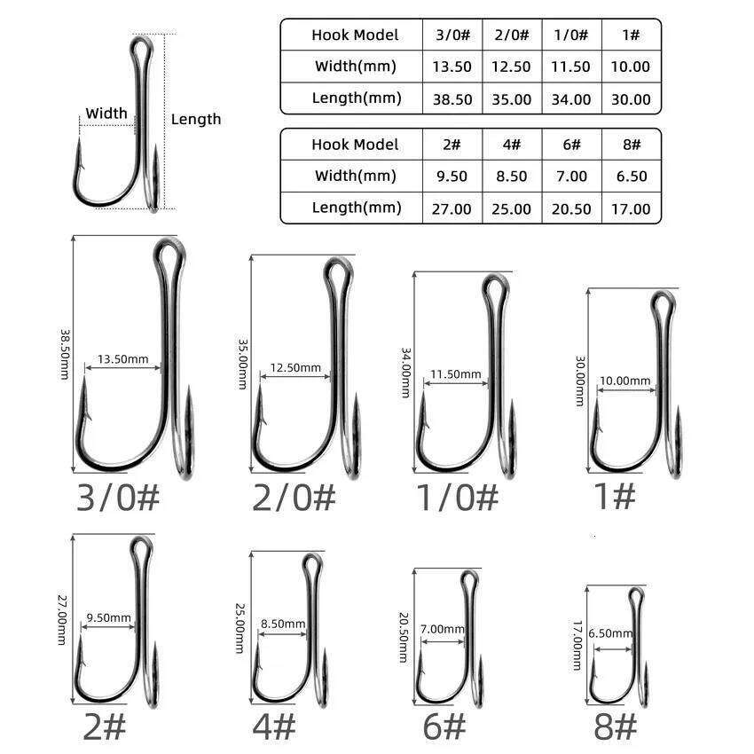 10pcs Long Shank Double Weedless hook Fly Tying Duple for Jig Bass Fish Hook Fishing Tackle Box For Soft Lure S260305