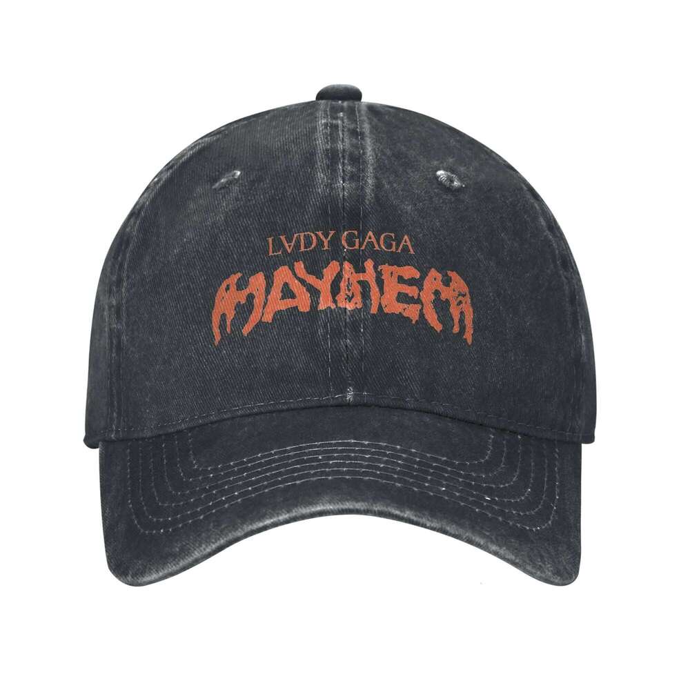 Vintage Lady Gaga Mayhem Album Logo Baseball Men Distressed Cotton Headwear Outdoor All Seasons Travel Adjustable Hats Cap Y260304