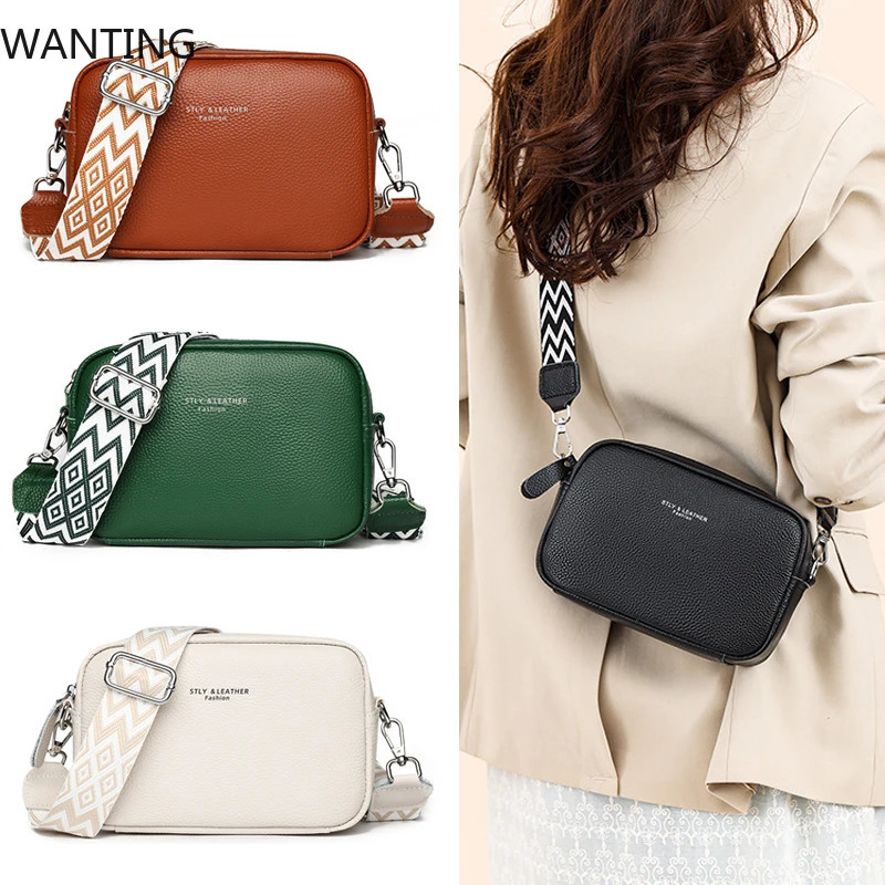 Cowhide Womens Bags 2025 Genuine Leather Women Crossbody Shoulder Female Messenger Handbag 260227