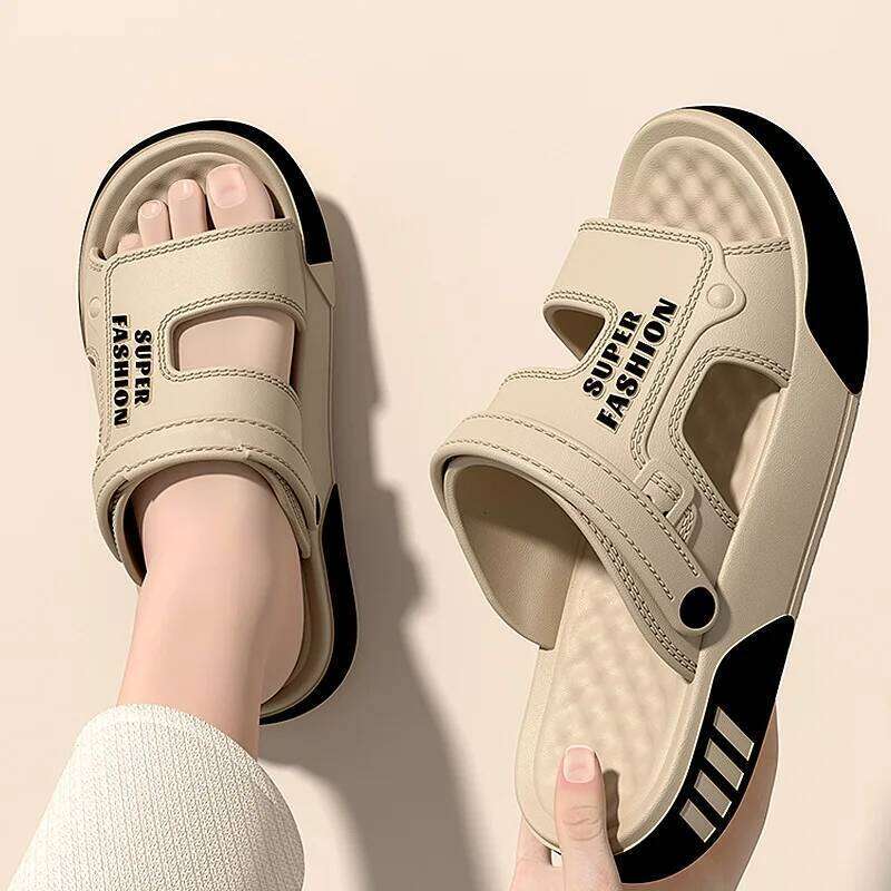 Men Slippers Summer EVA Soft-soled Platform Slides Sandals Indoor Outdoor Walking Beach Flip Flops Mens Home Shoes