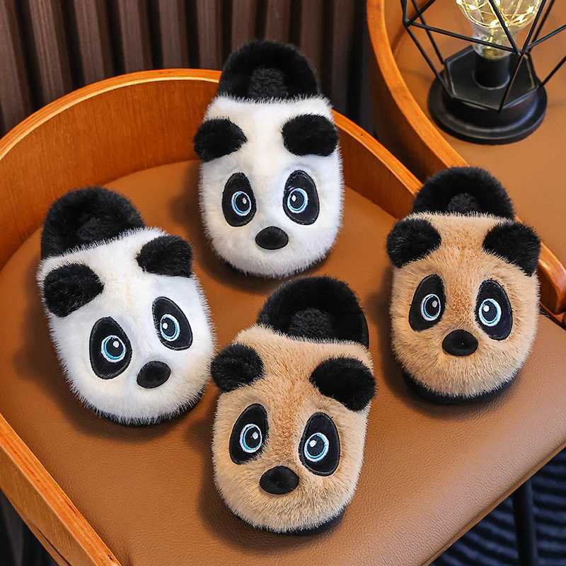 Adorable Panda Winter Warm Cotton Slippers Cozy Footwear for Chilly Days S260305