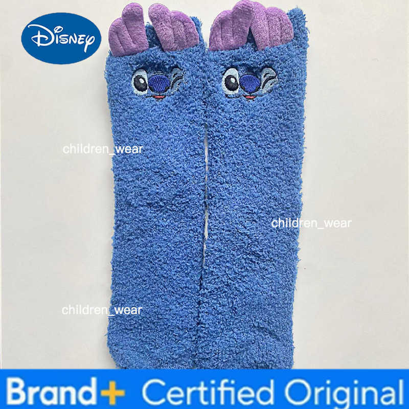 Disney Cute Stitch Cartoon Thermal Socks Coral Fleece Non Slip Floor Socks Cute Housewarming Present Christmas gift Halloween H260306