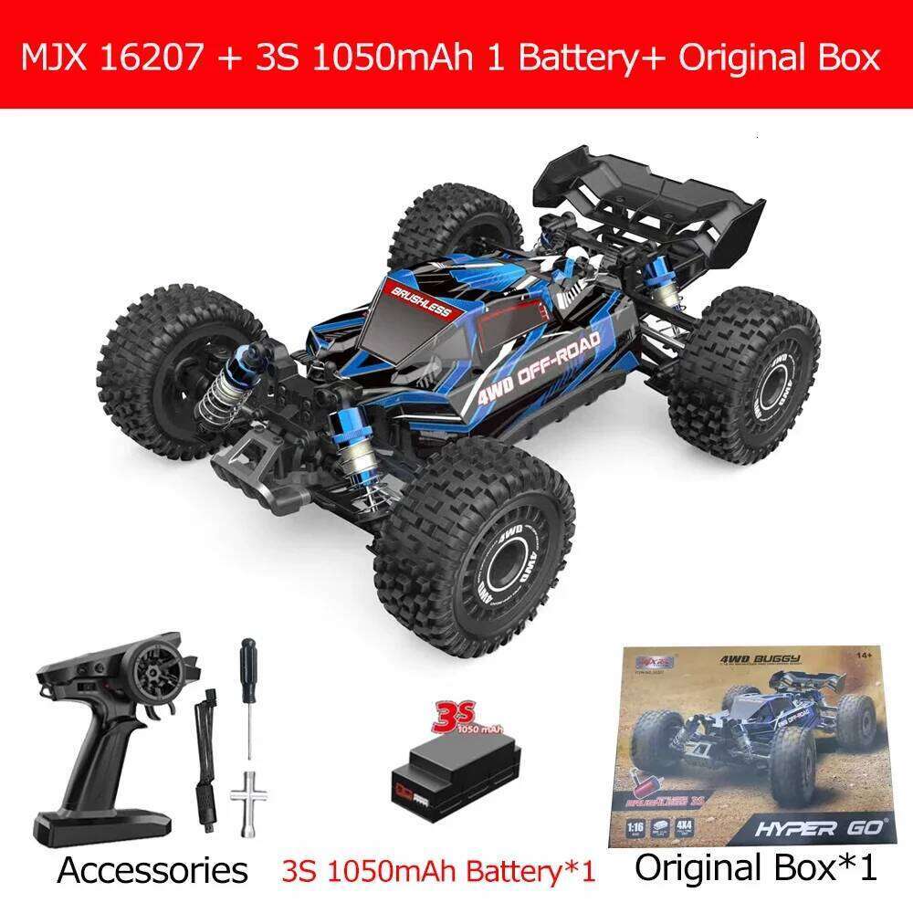 MJX 16207 Hyper Go 70km/h Brushless Rc 70KM/H High Speed Drift Cars 1/16 2.4G 4WD Racing Car Off-Road Remote Control Truck C260305