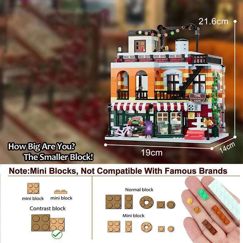 Central Perk Cafe House Modular Buidling Block MOC Friendship Home Gathering Assembly Architecture Sets For Adults Holiday Gifts Z260305