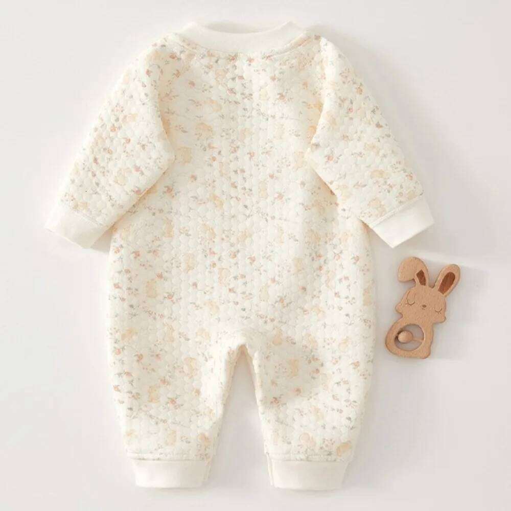 AYNIGIELL Warm Cotton Clip Autumn Newborn Outdoor Clothes Thickened Baby Girl Jumpsuit Z260306