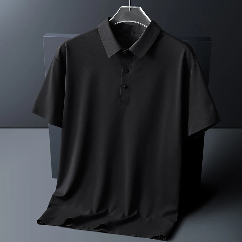 polo shirt men 6XL 7XL 8XL Summer High quality mens short-sleeved polo shirt Ice silk Mens business casual polo shirt 2212 260304